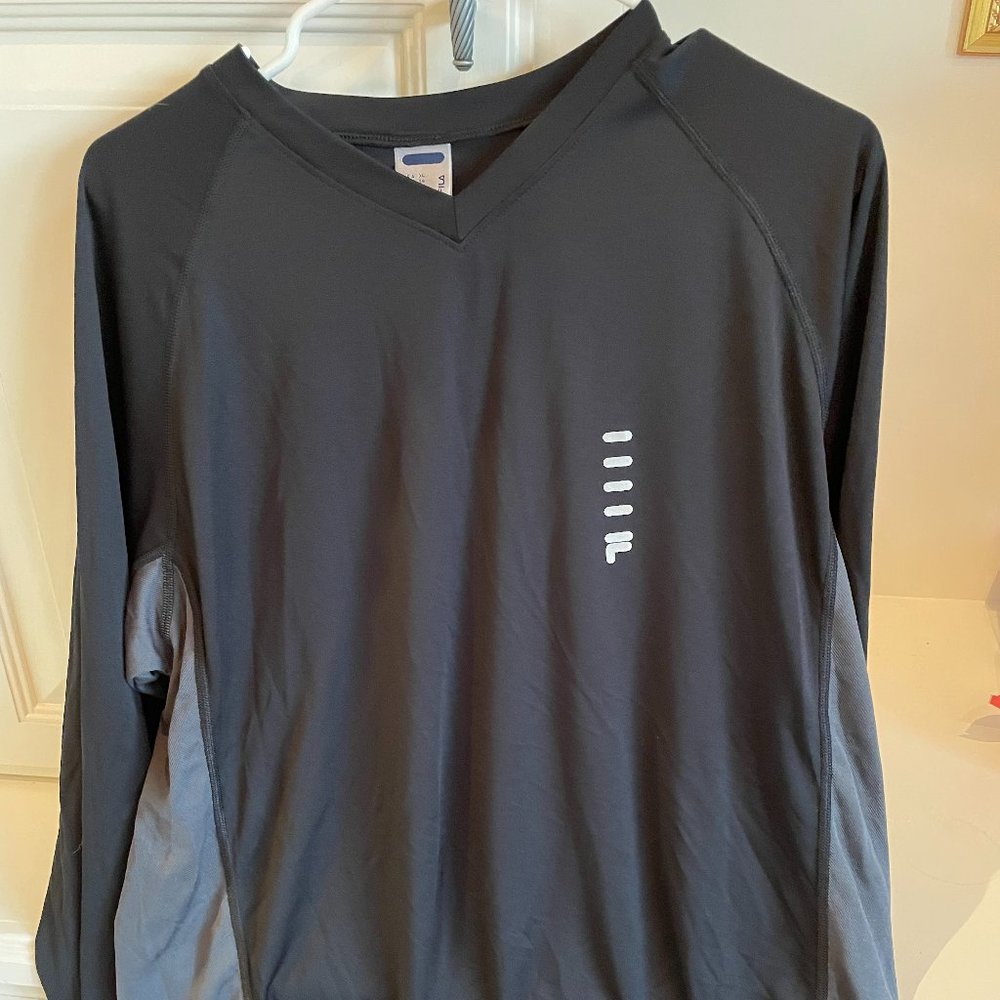 Men's Fila Long Sleeve Athletic Shirt with Logo